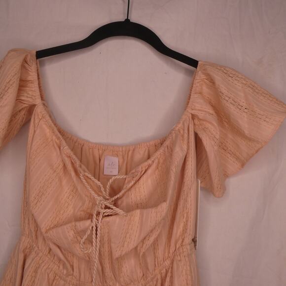 Alé by Alessandra Women's XS Blush Pink Off The Shoulder Dress Tie Front Bust - Picture 3 of 9